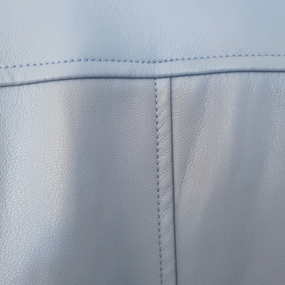 Scoop Blue Vegan Leather Moto Jacket - Picture 7 of 10